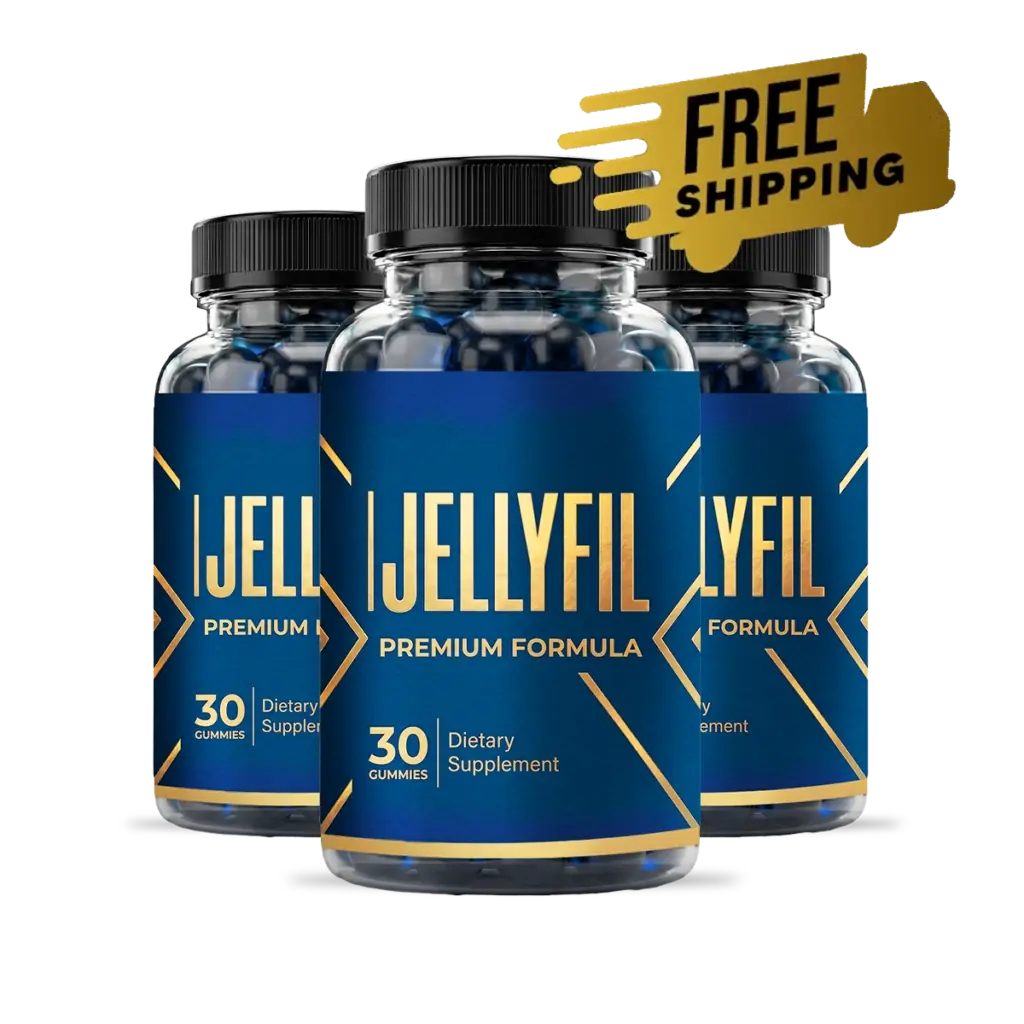 JellyFil 3 bottle package of men's daily wellness gummies