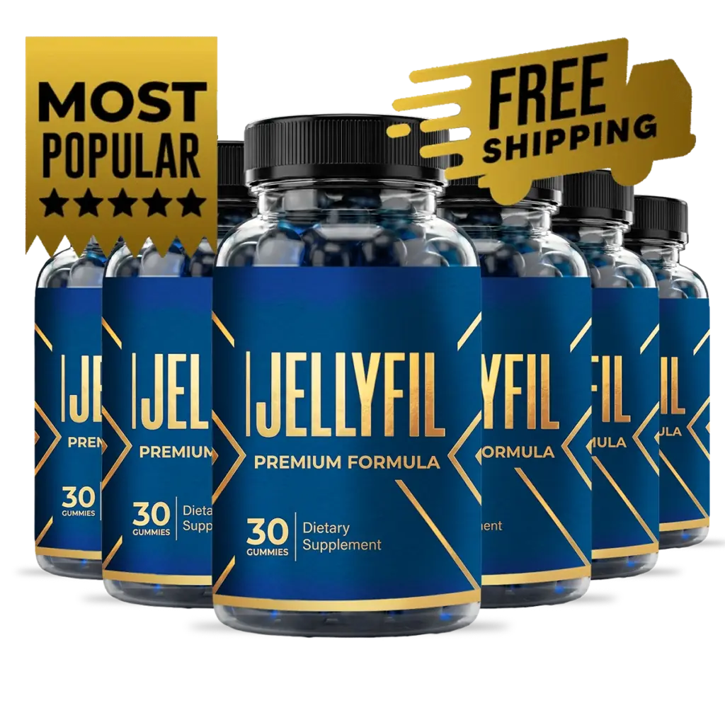 JellyFil 6 bottle package of men's daily wellness gummies
